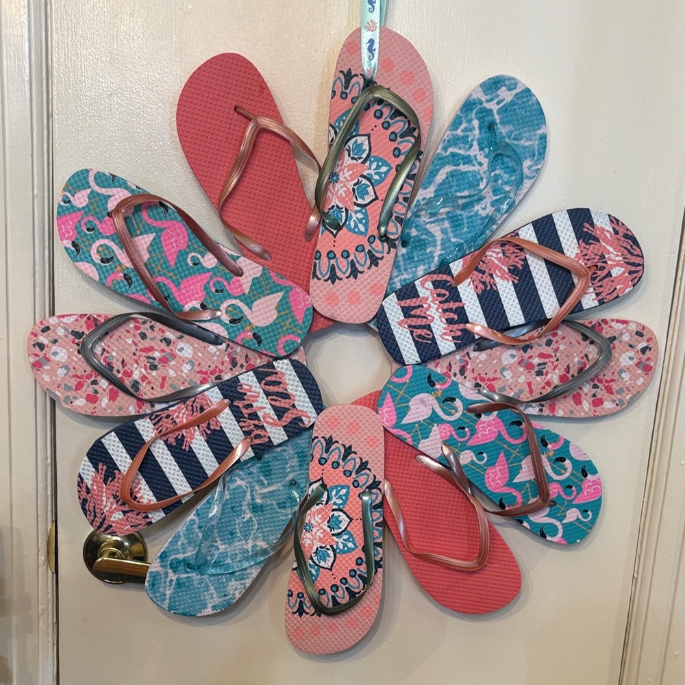 Colorful made by hand Flip Flop wreath